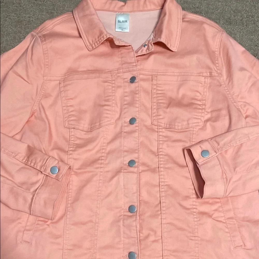 Blair Pink Jean Jacket with Textured Fabric
